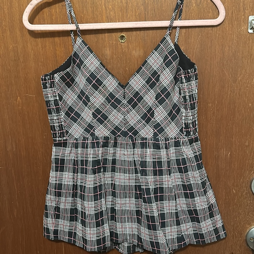 NWOT Club Monaco Plaid Peplum Cami - Picture 5 of 8
